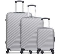 wave paris - lot de 3 - valise grand format, valise weekend et valise cabine xxs lena - gris gris G