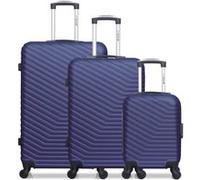 wave paris - lot de 3 - valise grand format, valise weekend et valise cabine xxs lena - marine marine G
