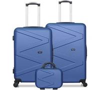 wave paris - lot de 3 - valise grand format, valise weekend et vanity amazone - marine marine G
