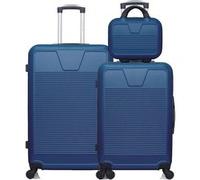 wave paris - lot de 3 - valise grand format, valise weekend et vanity selenga - marine marine G