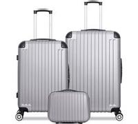 wave paris - lot de 3 - valise grand format, valise weekend et vanity tage - gris gris G