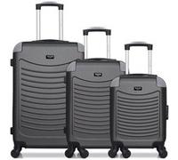 wave paris - lot de 3 - valise weekend, valise cabine et valise cabine xxs congo - gris fonce gris fonce G