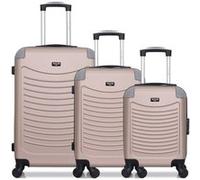 wave paris - lot de 3 - valise weekend, valise cabine et valise cabine xxs congo - rose dore rose dore G