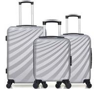 wave paris - lot de 3 - valise weekend, valise cabine et valise cabine xxs danube - gris gris