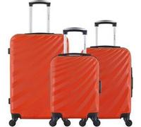 - lot de 3 - valise weekend, valise cabine et valise cabine xxs danube - orange
