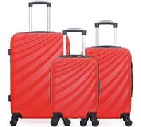 wave paris - lot de 3 - valise weekend, valise cabine et valise cabine xxs danube - rouge rouge G