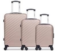 wave paris - lot de 3 - valise weekend, valise cabine et valise cabine xxs lena - rose dore rose dore G
