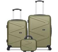 wave paris - lot de 3 - valise weekend, valise cabine et vanity amazone - kaki kaki G