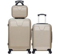 wave paris - lot de 3 - valise weekend, valise cabine et vanity selenga - beige beige G