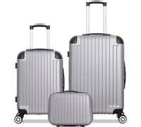 wave paris - lot de 2 valises weekend et cabine + vanity tage - gris gris