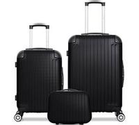 wave paris - lot de 3 - valise weekend, valise cabine et vanity tage - noir noir G
