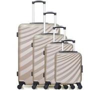 wave paris - set de 4 valises danube-m 75 cm 4 roues - beige beige