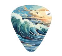 Wave Sailboat Seagull Médiators de guitare élégants et durables, trois types de médiators fins, moyens et lourds (12 pièces), adaptés pour guitare, basse, guitare électrique, ukulélé,