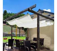 Wave Voile d'ombrage 1,2 x 5 m - Bloque 95 % des rayons UV - Housse de rechange pour pergola en bois, terrasse, terrasse - Tissu en polyéthylène haute densité 185 g/m² - Blanc