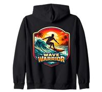 Wave Warrior Planche de Surf avec Citation de Surfeur Sweat à Capuche