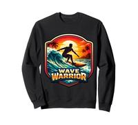 Wave Warrior Planche de Surf avec Citation de Surfeur Sweatshirt