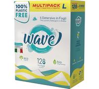 Wave Washing Classic - Le Détergent en Feuilles - 100% SANS PLASTIQUE - Multipack L - 128 lavages - Ecologique - Biodégradable - Compostable