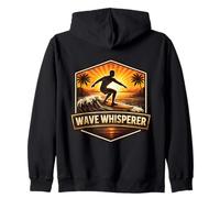 Wave Whisperer Vintage Surfeur Citation Retro Surf Mer Sweat à Capuche