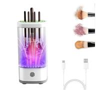Wavearnn Electric Makeup Brush Cleaner, 2-in-1 Electric Makeup Brush Automatic Cleaner, For Deep Cleaning All Types Of Brushes Set, Air-Drying, With Portable Automatic USB (White)