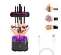 Wavearnn Electric Makeup Brush Cleaner, 2-in-1 Electric Makeup Brush Automatic Cleaner, For Deep Cleaning All Types Of Brushes Set, Air-Drying, With Portable Automatic USB (Black)