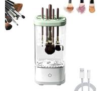Wavearnn Electric Makeup Brush Cleaner, 2-in-1 Electric Makeup Brush Automatic Cleaner, Portable Automatic Makeup Brush Cleaner, for Deep Cleaning All Types of Brushes Set (White,Plug in)