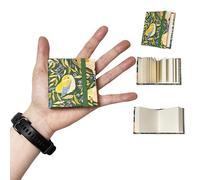Waveaura Mini carnet de croquis aquarelle de voyage 6 x 6 cm avec couverture en tissu 300 g/m² 63,5 kg, 20 feuilles (carnet de croquis 300 g/m², oiseau vert, 1 pièce)