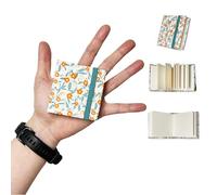 Waveaura Mini carnet de croquis aquarelle de voyage 6 x 6 cm avec couverture en tissu 300 g/m² 63,5 kg, 20 feuilles (carnet de croquis 300 g/m², bleu floral, 1 pièce)