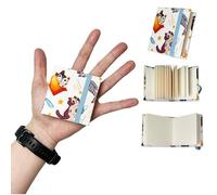 Waveaura Mini carnet de croquis aquarelle de voyage 6 x 6 cm avec couverture en tissu 300 g/m² 63,5 kg, 20 feuilles (carnet de croquis 300 g/m², animal 1 pièce)