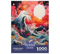 Waves de Style Japonais Puzzles 1000 Pièces Cadeau Unique Jeu Éduchatif Défi Jouet À De Qualité Supérieure Peinture Art pour Adultes Et Enfants À Partir De 14 Ans 70x50cm/1000pcs