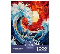 Waves de Style Japonais Puzzles 1000 Pièces Cadeau Unique Jeu Éduchatif Défi Jouet À De Qualité Supérieure Peinture Art pour Adultes Et Enfants 70x50cm/1000pcs