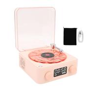 Waves Haut-Parleur Bluetooth Portable Vintage Tourne-Disque Vinyle Rétro avec Lumières Réglables et Bruit Blanc de Mer - Idéal pour Chambre à Coucher et Fêtes