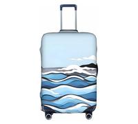 Waves Lapping at The Rocks Housse de protection élastique à fermeture éclair double face pour voyage d'affaires 45,7 à 81,3 cm, blanc, XL