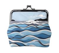 Waves Lapping at The Rocks Petit porte-monnaie rectangulaire pour femme avec verrou de baiser, format de poche, mini porte-monnaie pour femme