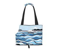 Waves Lapping at The Rocks Sac à bandoulière portable pliable pour animaux de compagnie Idéal pour transporter de petits animaux de compagnie