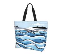 Waves lapping at the rocks Sac à bandoulière. Sac à bandoulière tendance pour femme, simple et léger