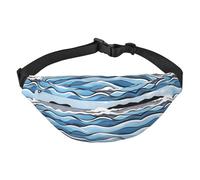 Waves lapping at the rocks Sac banane pour garçon, grand sac banane de voyage tendance pour le sport, la course, le cyclisme, les voyages, la pêche