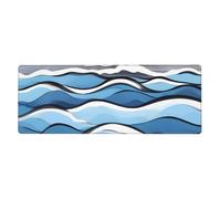 Waves Lapping at The Rocks Tapis de souris 30 x 80 cm Base antidérapante pour clavier, souris et ordinateur portable RVB, convient pour les jeux et le bureau.