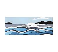 Waves Lapping at The Rocks Tapis de souris pour ordinateur de 30,5 x 80 cm de long avec base antidérapante pour jeux et bureau