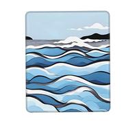 Waves Lapping at The Rocks Tapis de souris texturé imperméable avec base en caoutchouc antidérapant, convient pour les ordinateurs portables, le bureau et la maison Tapis de souris de gaming 17,8 x