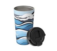 Waves Lapping At The Rocks transporte une tasse à café isotherme. Thermos élégant de 500 ml qui garde les boissons chaudes pendant des heures, parfait pour le café, le thé et plus encore.