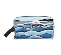 Waves Lapping at The Rocks Trousse de toilette de voyage grande capacité pour organiser les articles de toilette et les petits articles adaptée pour les voyages quotidiens et la salle de sport