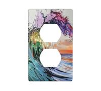 Waves Rising Violently Couvercle d'interrupteur décoratif 1 gang Plaque murale pour cuisine salle de bain Taille 7 x 11,4 cm