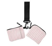 Waves Strips Peach Minimalist Lines Lot de 2 porte-cartes pour femme avec dragonne pour le travail et les voyages