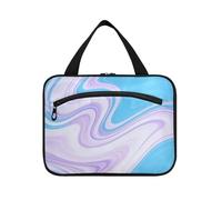Waves Trousse à cosmétiques à suspendre avec fermeture éclair et crochet, trousse de soins de la peau multifonctionnelle pour femme, Waves Blue Purple Mystery, L, Décontracté