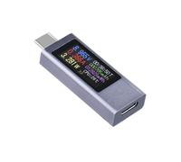 Waveshare 0.96inch USB-C Power Meter, Onboard Type-C Ports, Supports Power-Off Data Storage and Real-Time Status Monitoring, Portable & Lightweight