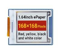 Waveshare 1.64inch Square E-Paper Module (G) Compatible with Raspberry Pi 4B/3B+/3B/2B/B+/A 168x168 Resolution SPI Interface Red/Yellow/Black/White Display Supports Jetson Nano