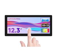 Waveshare 12.3inch Capacitive Touch Screen LCD, 600 CD/M² 1920×720 HD Resolution HDMI IPS Toughened Glass Panel Supports Raspberry Pi 4B/3B+/3B/Zero/Zero W/WH/Zero 2W Series Boards