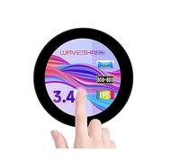 Waveshare 3.4inch DSI Circular Capacitive Touch Screen, 800 x 800 Pixels, 10 Point Touch IPS Display Panel, I2C Touch Interface, 170° Viewing Angle, Tempered Glass Panel, Compatible with Raspberry Pi