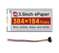 Waveshare 3.5inch E-Paper Display (G), Compatible with Raspberry Pi 5/4B/3B/CM3/3+/4, E-Ink Display, 384x184 Pixels, Red/Yellow/Black/White, SPI Interface