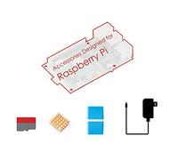 Waveshare 4 Model B Starter Kit Accessory, Includes 16GB TF Card Heat Sink TF Card Reader and Power Supply, Compatible with Raspberry Pi